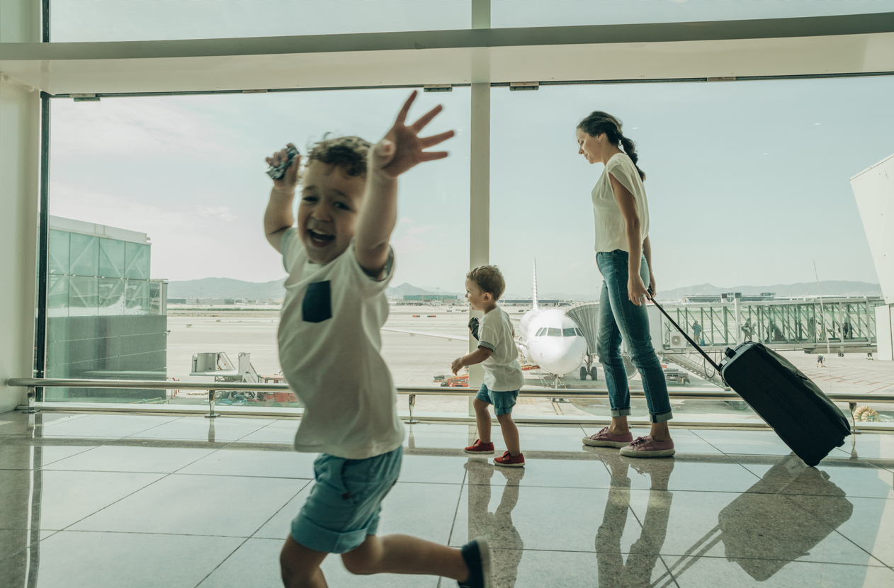 Family at the airport